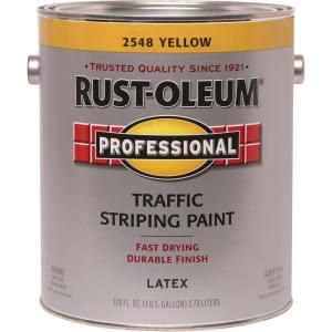 Rust Oleum Professional 1 gal. Flat Yellow Traffic Striping Paint 2548402