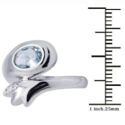 De Buman Sterling Silver Oval Aquamarine and White Topaz Ring De Buman Gemstone Rings