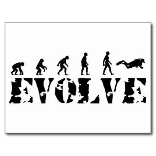 Scuba Diving Evolution Darwin Theory Postcard