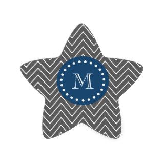 Navy Blue, Charcoal Gray Chevron Pattern  Your Mo Stickers