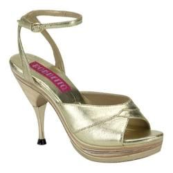 Women's Bordello Genie 109LE Gold Leather Bordello Heels