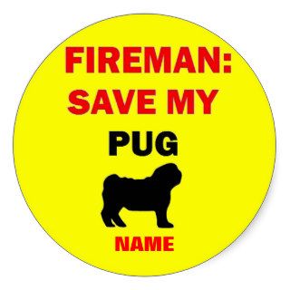 Custom Save My Pug Round Stickers