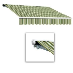 AWNTECH 12 ft. Galveston Semi Cassette Manual Retractable Awning (120 in. Projection) in Forest/Gray Multi SCM12 354 FGT