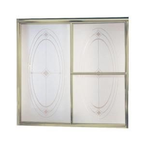 Sterling Plumbing Deluxe 59 3/8 in. x 56 1/4 in. Framed Bypass Tub/Shower Door in Nickel with Ellipse Glass Pattern 5905 59N G07