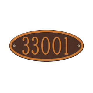 Whitehall Products Madison Oval Antique Copper Petite Wall One Line Address Plaque 4008AC