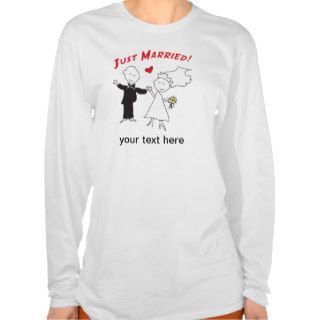 Just Married Bride and Groom T shirts