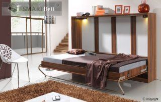 SMARTBett horizontal Klappbett Gästebett Schrankbett , Liegefläche 140x200cm, 5 Farben Küche & Haushalt