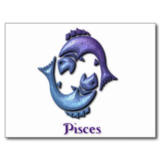 Pisces Sign Postcard