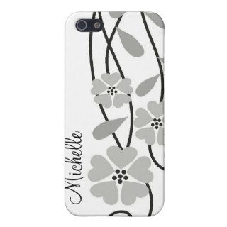 White iphone 4 CasesSilver Flowers