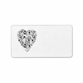 Black and White Heart. Patterned Heart Design. Personalized Address Label