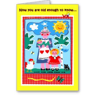 Grandmother with grandchildren birthday greetings greeting cards