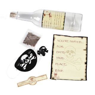 6 x Flaschenpost als Einladungskarte Piraten Party Spielzeug