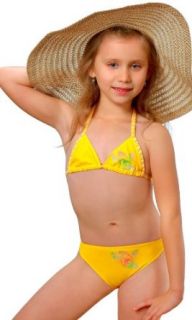 gWINNER ® Mädchen Bikini / Badeanzug   MADE IN EU (Gelb, 158) Bekleidung