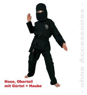 Ninja 2tlg mit Haube u Gürtel Kinder Kostüm Gr 116 Spielzeug