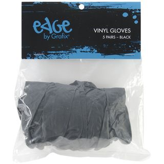 Edge Vinyl Gloves 10/Pkg Black Grafix Tools & Accessories
