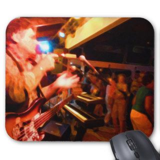 bass player playing jawbone crowd colorful paintin mouse pads