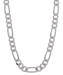 Sterling Essentials Sterling Silver 8mm Diamond Cut Figaro Chain (22 inch) Sterling Essentials Men's Necklaces