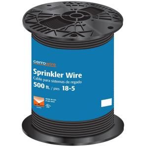 Cerrowire 500 ft. 18/5 Stranded Sprinkler Wire   Black 240 1005J