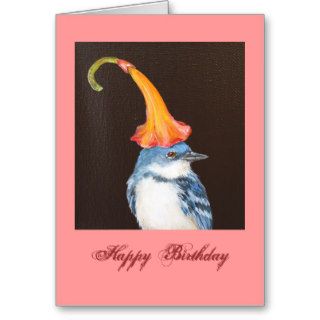 Happy Birthday with cerulean warbler card