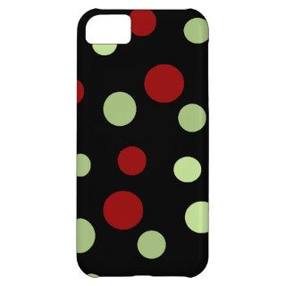 Artistic Retro Dots Spots Red Green Black Cover For iPhone 5C