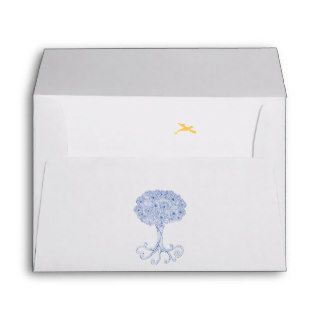 Ornate Princess Blue Tree of Life Bat Mitzvah Envelope