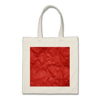 Wrinkled Crumpled Paper Texture Red Canvas Bags
