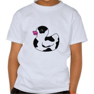 Black and White Cow Print Rubber Duck T shirts