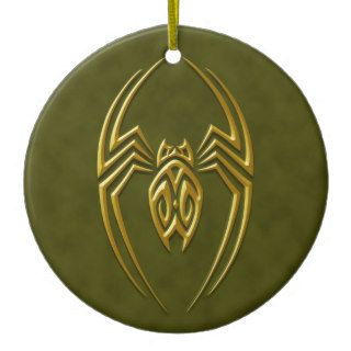 Golden Green Iron Spider Ornaments