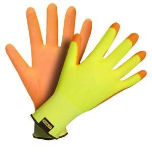 Stanley Hi Vis Yellow Nylon Glove with Orange Polyurethane Coating S69431