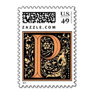 Vintage Black & Gold Letter ‘P’   Stamp