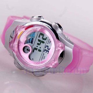 NEU OHSEN Digital Datum Alarm Stopp Sport Mädchen Quarz Armbanduhr wasserdicht Uhr   Pink Uhren