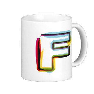 Abstract and colorful letter F Mug