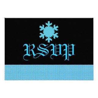 "RSVP   Rich Aqua Snowflake & Bubbles" [a] Announcement