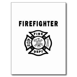Firefighter Fire Dept Postcard