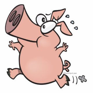 cute running pig cartoon character photo cut out