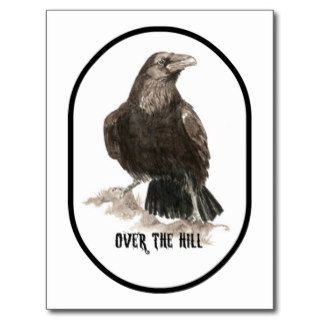 Funny, So far over the Hill,  the Ravens, Circling Post Card
