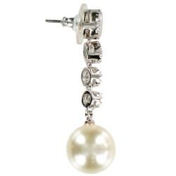 Pearl and Cubic Zirconia Earrings Pearl Earrings