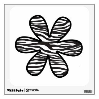 Flowers Petals Animal Print Zebra Black White Wall Graphics