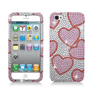 BasAcc Full Diamonds Silver Hearts Case for Apple iPhone 5 BasAcc Cases & Holders