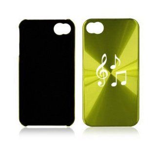 Apple iPhone 4 4S 4G Green A734 Aluminum Hard Back Case Music Notes Cell Phones & Accessories