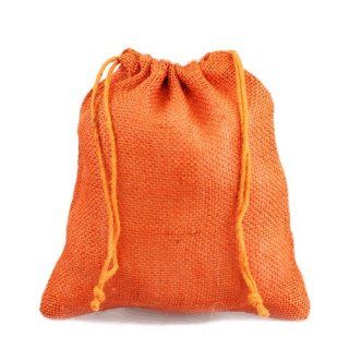 12" x 14" Burlap Jute Favor Party Gift Bags with Drawstring (Pack of 10)   Orange Health & Personal Care