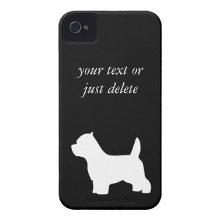 West Highland White Terrier dog, westie silhouette Case Mate iPhone 4 Case