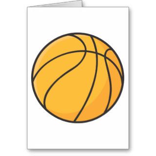 Cool Orange Basketball Cartoon Greeting Cards