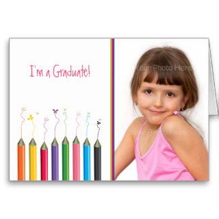 Colored Pencils Youth Grad Text Photo Greeting Cards