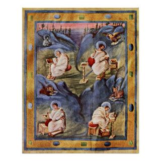 Aachen Gospels by Carolingian book painters Print