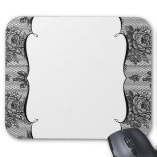 Black Lace French Background Mousepad