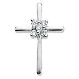 Jewelplus Diamond Unity Cross Pendant 14K White 18.25X12.75 Inside Cross Jewelry