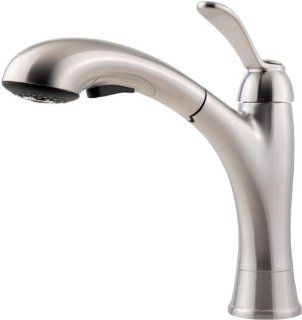 Pfister T534 CMS One Handle Pullout Kitchen Faucet   Stainless Steel   Touch On Kitchen Sink Faucets  