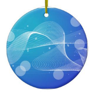 Abstract Blue Wavy Line Ornaments