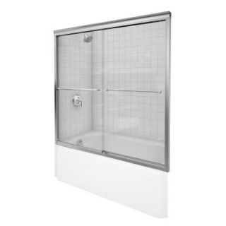 KOHLER Fluence 57 in. x 55 3/4 in. Frameless Bypass Tub/Shower Door in Matte Nickel with Tempered Glass K 702202 L MX